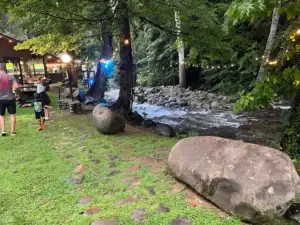 The Baht restaurant riverside seating in Gatlinburg