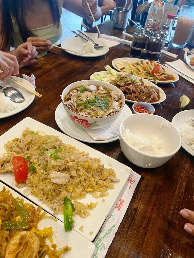 Sharing flavorful Thai favorites at The Baht Gatlinburg — from savory fried rice and noodle soup to fresh papaya salad and grilled dishes.