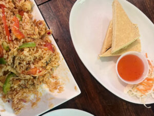 Customer dining experience and food presentation at The Baht Gatlinburg, Tennessee